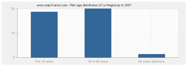 Men age distribution of Le Magnoray in 2007